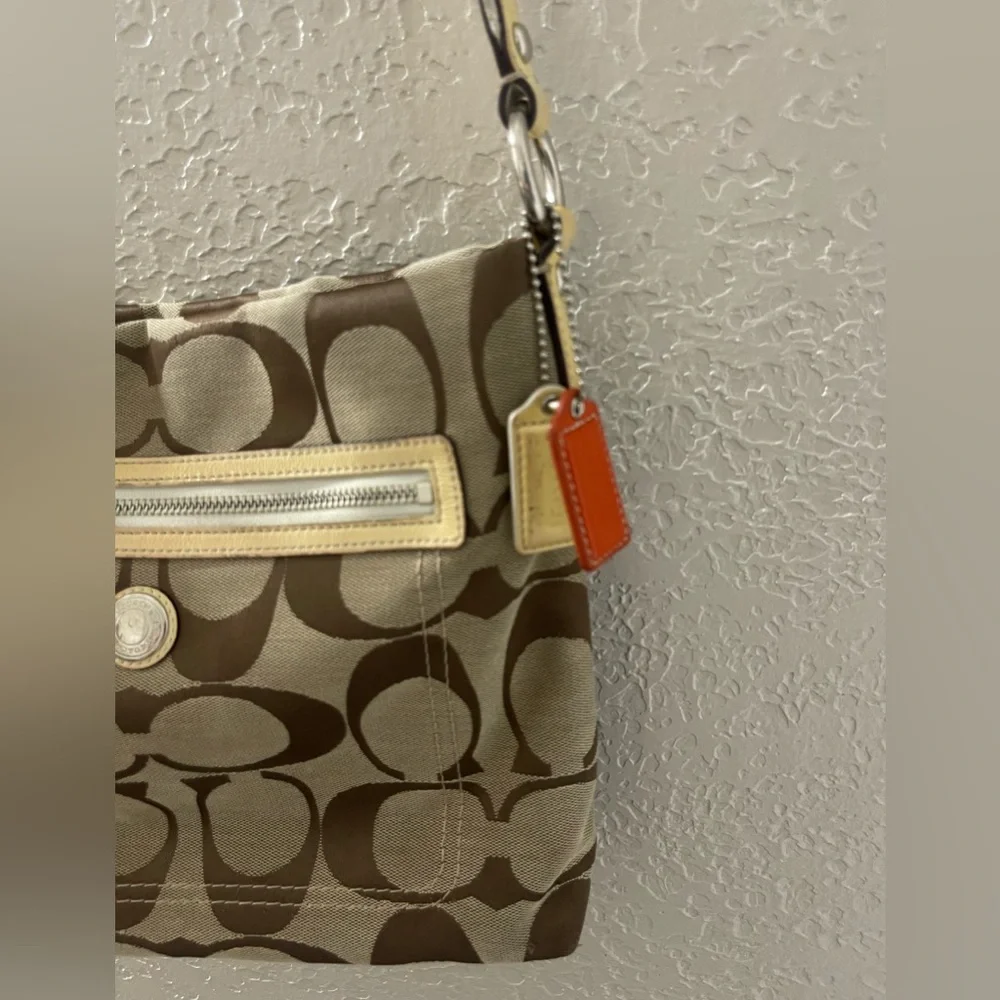 Coach Brown and Cream Crossbody Bag‎